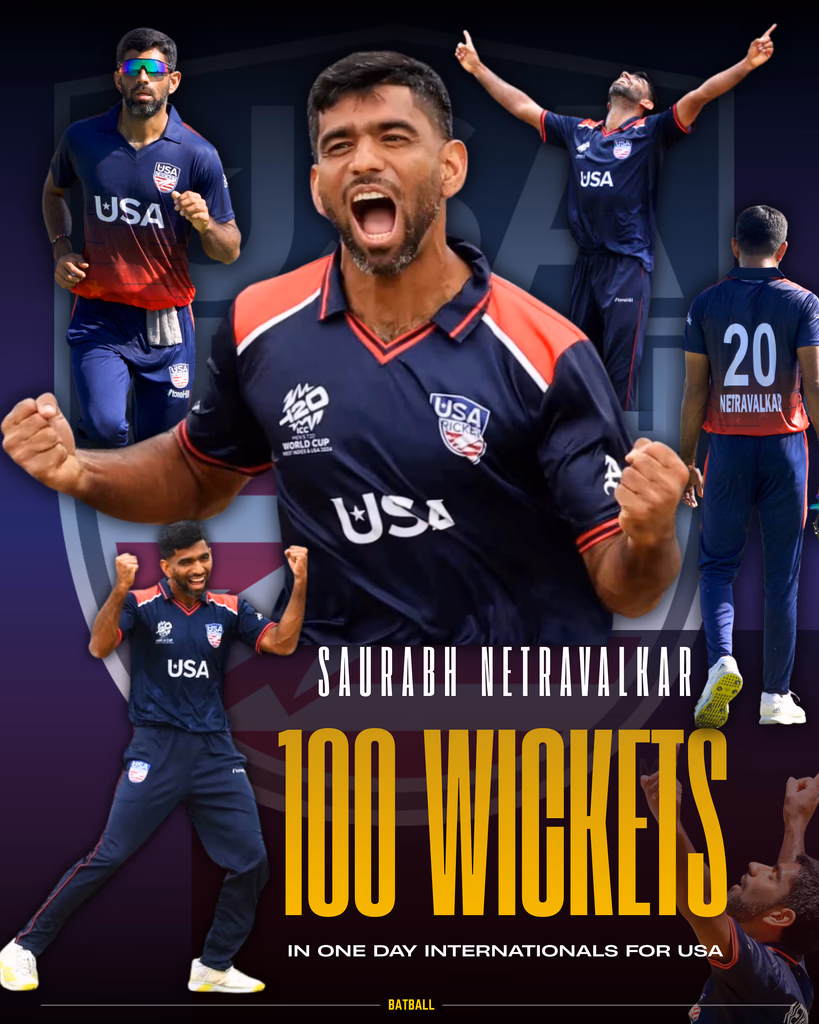 Saurabh Netravalkar playing for the United States